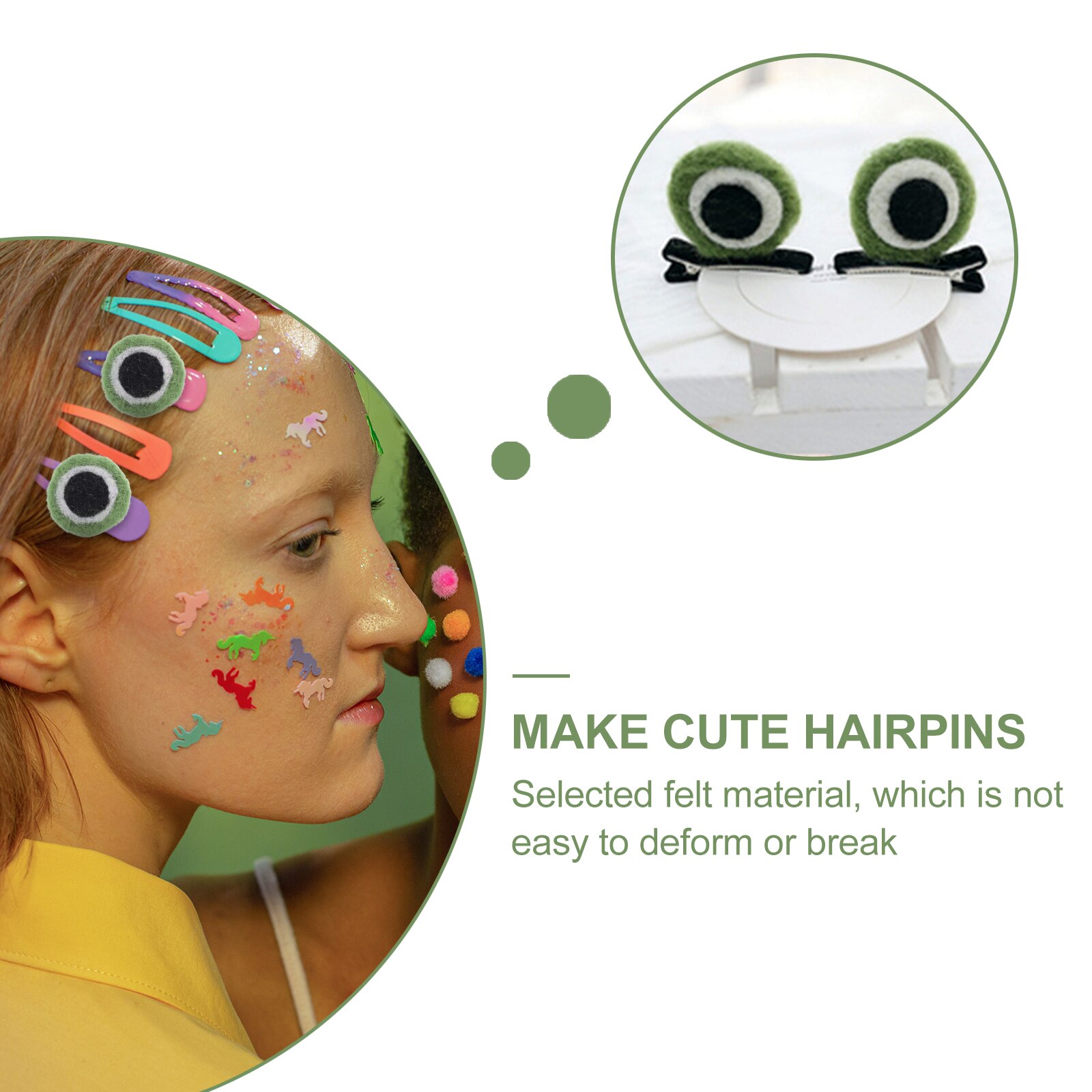 5pcs Wool Felt Frogs Eyes Ornament DIY Felt Frogs Eyes Adornment DIY Crafts Making Materials