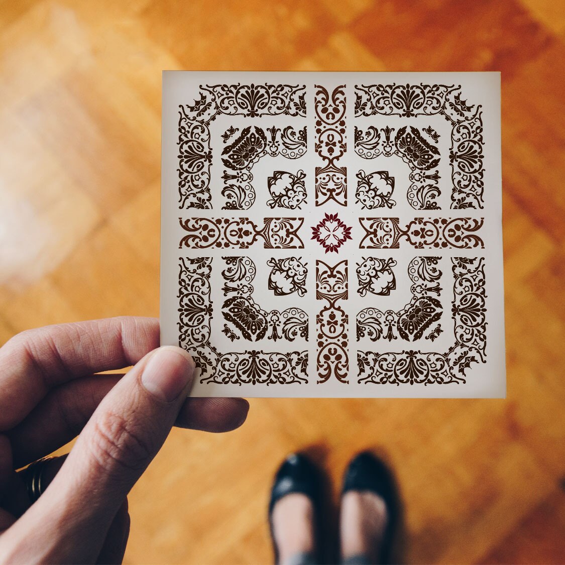 Funlife Diagonal Sticker Tile Floor Wall Stickers,Lace Ground Diagonal Decals Home Decor for Bathroom Living Room,Self Adhesive