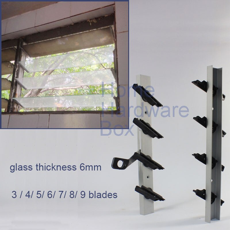 Aluminium jalousie fenster jalousie fenster rahmen Verschluss kippen offen klingen jalousie halterung glas blätter 3,4,5,6,7,8,9 Verschluss klinge