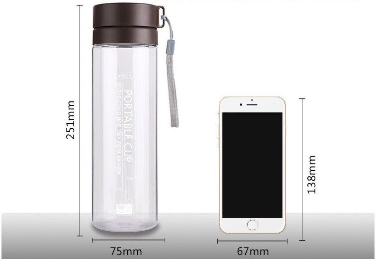 600 800 ML BPA GRATIS Toepasselijk Sport Water fles Met Touw Voor Wandelen Klimmen Tour PC Leuke Draagbare Snoep Kleur geen Lek Drinken