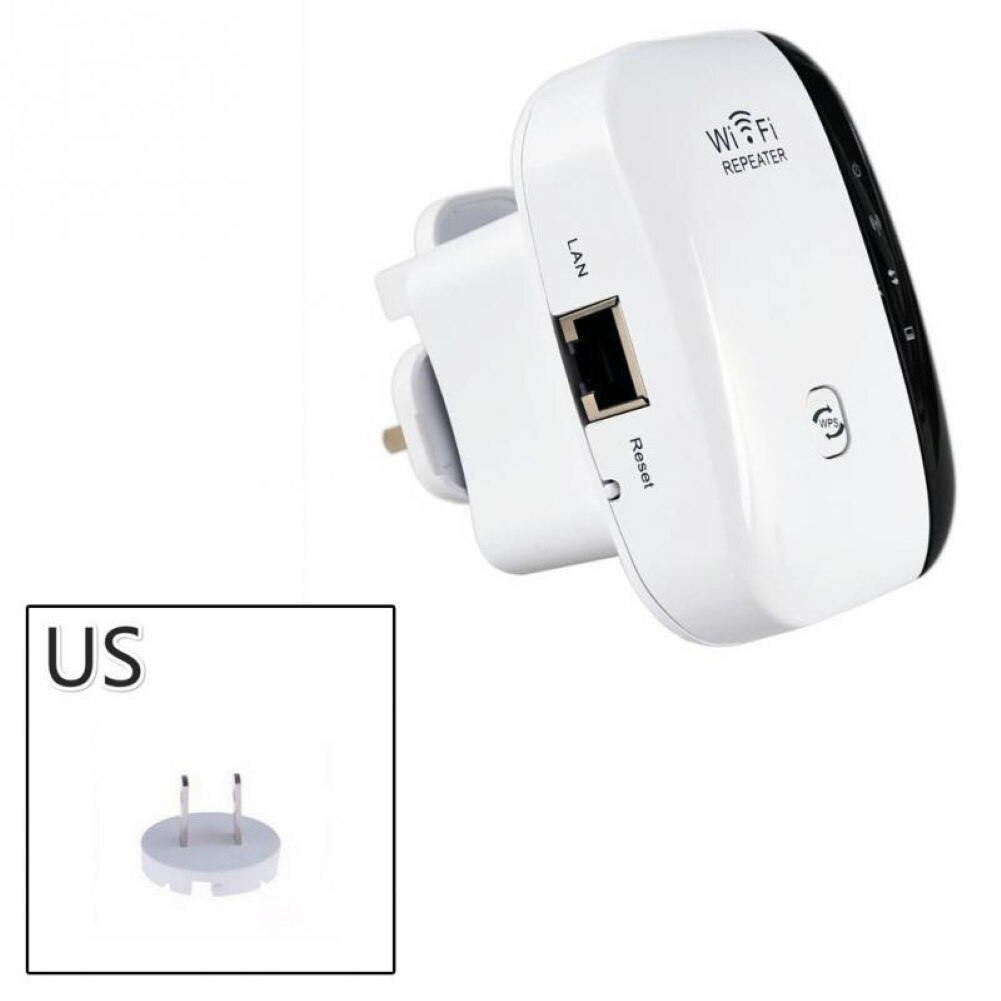 US/EU/UK Plug WiFi Range Extender Super Booster 300Mbps Superboost Boost Speed Wireless WiFi Repeater: US Plug