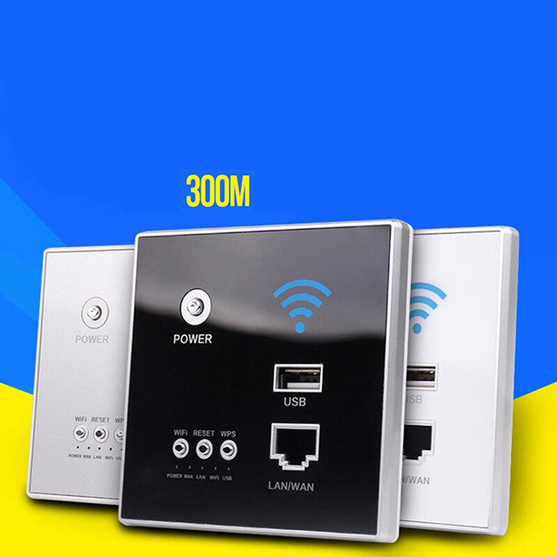 Wifi Router 300Mbps 220V Power Ap Relais Smart 2.4Ghz Draadloze Repeater Extender In Muur Routers Ingebed Panel usb Socket Rj45