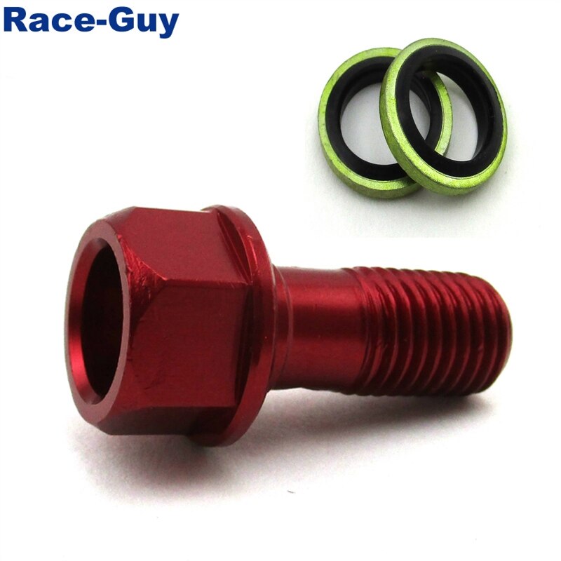 Red M10x1.25 Banjo Bolt For Pit Dirt Bike ATV Quad Go Kart Moped Scooter Motorcycle Brake Oil Cooler