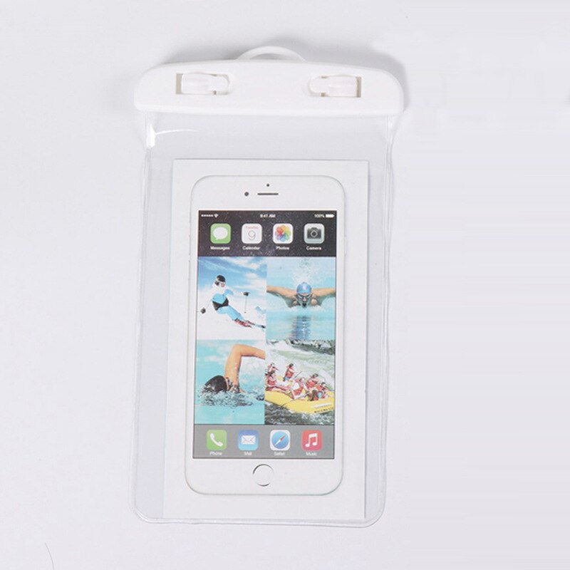 Waterproof Mobile Phone Case For iPhone X Xs Max Xr 8 7 Samsung S9 Clear PVC Sealed Underwater Cell Smart Phone Dry Pouch Cover: White