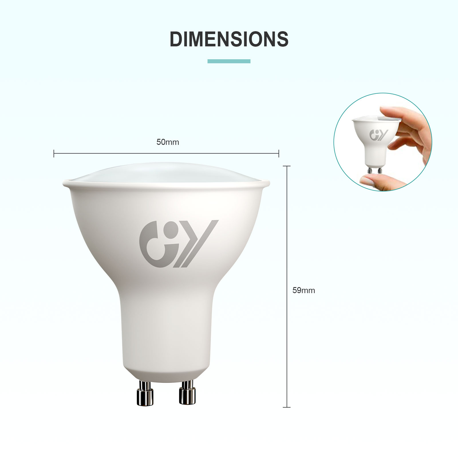 Bombilla LED GY GU10 4,9 W 790 lúmenes, reemplazo halógeno de 80 W, nueva clase de eficiencia energética B, bombillas LED GU10 no regulables