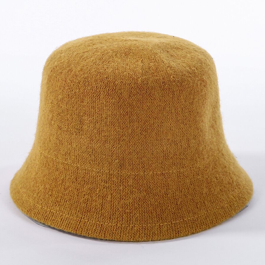 Vinter uld kasket spand hat kvinder hip hop hatte uld fisker hat kvindelig simpel panama chapeau japansk flad kasket: Gul