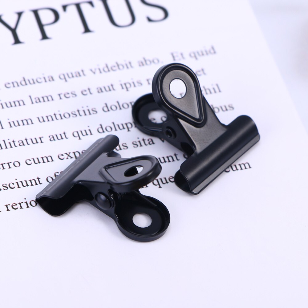 20PCS Metal Hinge Clips Binder Clips Paper Clamp Copper Bulldog Paper Clips - Black (20MM)