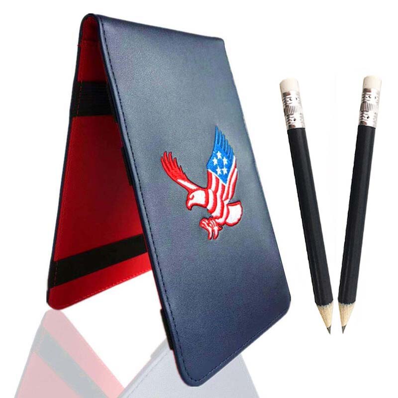 Funda de cuero PU para tarjeta de puntuación de Golf, soporte para tarjeta de puntuación de golfista con lápiz, suministros de ayuda de entrenamiento, accesorios,: USA Eagle