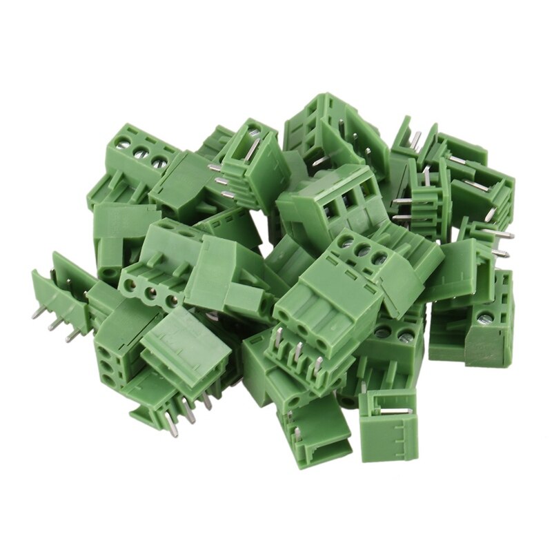 20 Pcs 5.08mm 3 Way PCB Mount Screw Terminal Block for 14-22 AWG Wire: Default Title