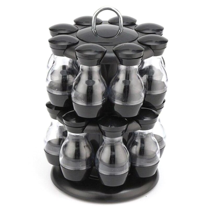 Estante de especias giratorio, jarras para especias, mostrador giratorio, juegos de organizador de hierbas para el hogar, cocina, estante de especias giratorio, herramientas de cocina: B