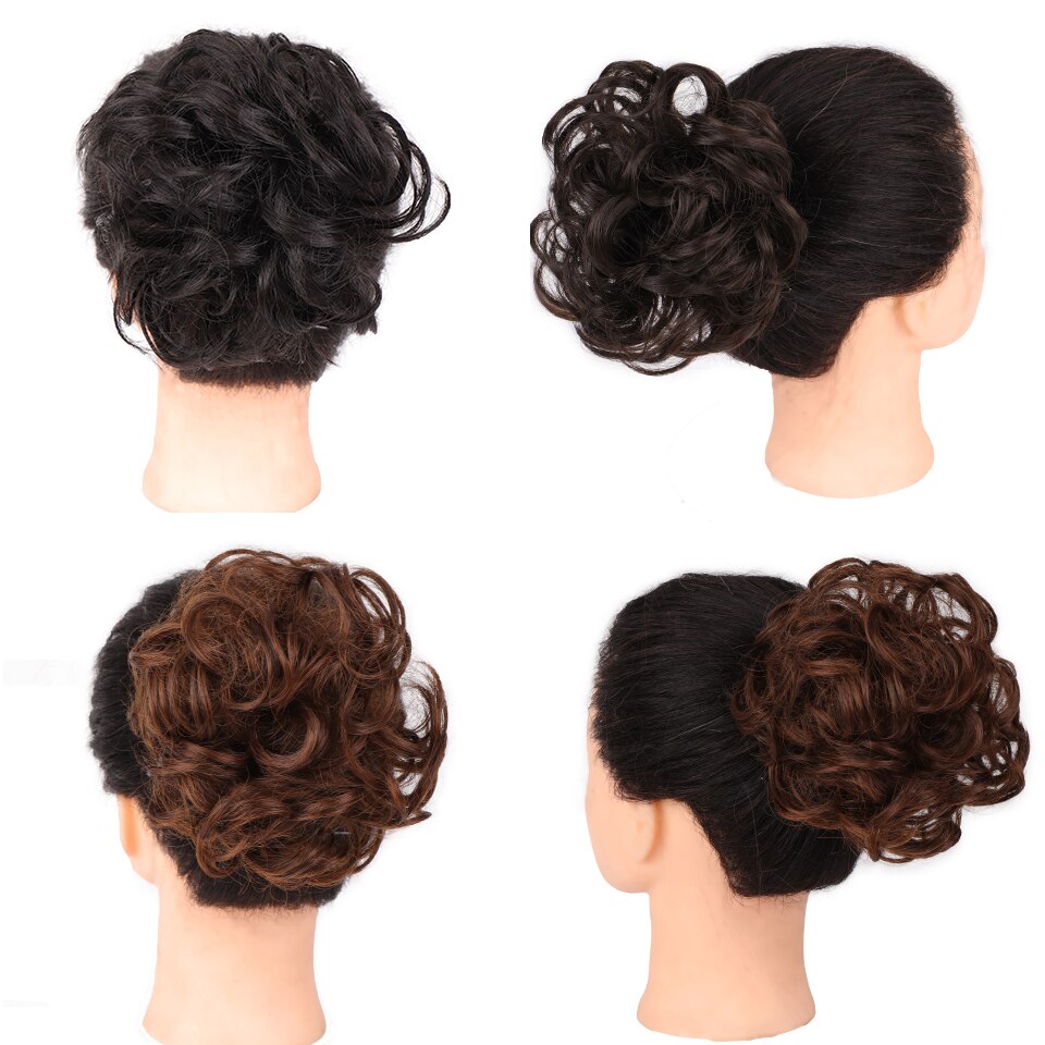 Fibra de alta temperatura de alta temperatura do cabelo do coque do cabelo da faixa de borracha do encaracolado do chignon do cordão sintético de shangke