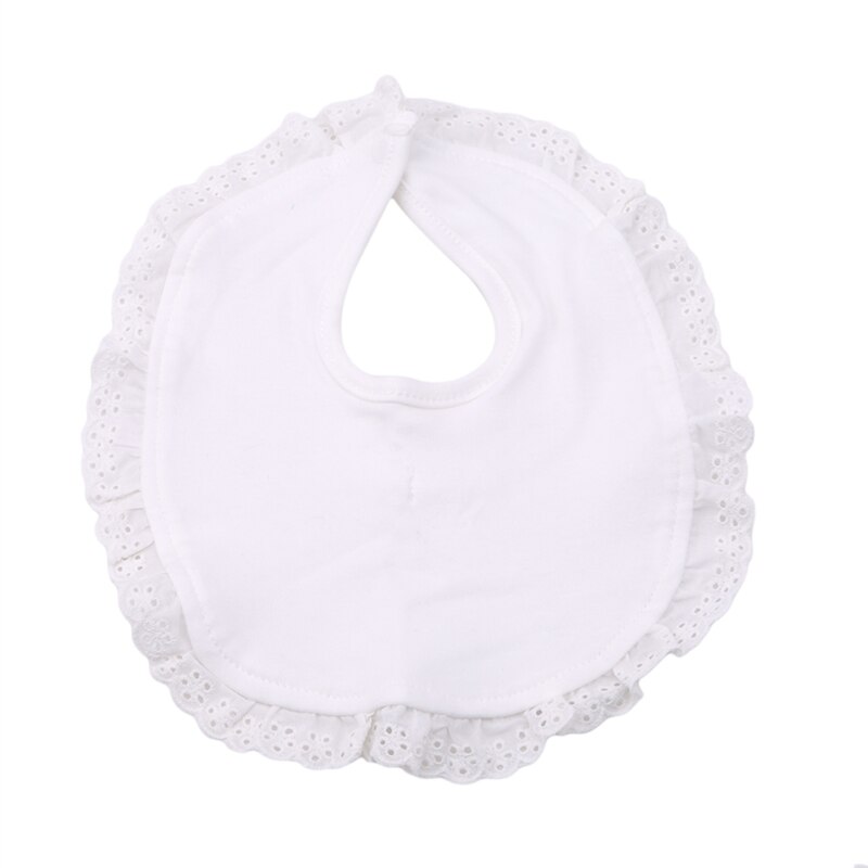 Bavoirs bébé coton dentelle noeud rose et blanc bavoir bébé fille joli bavoir infantile salive serviette doux bébé absorbant tissu