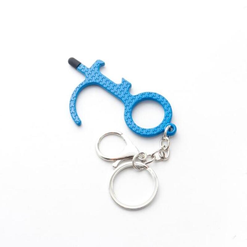 Anti Contact Door Opener No Touch Key Door Opener Keychain Anti-Touch Door Handle Elevator Artifact Key Button Tool: 8