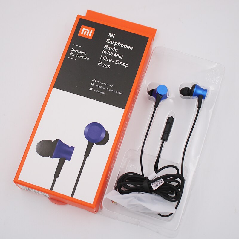 Căști xiaomi piston 3 mi fresh 3.5mm căști intraauriculare cu microfon pentru mi note 10 cc9 x2 f2 pro redmi 8a 9c note 8 8t 9 pro max 9s: Albastru