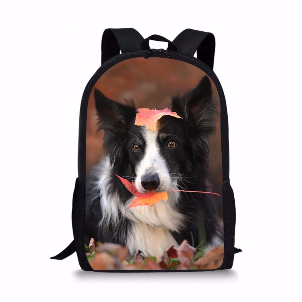 3D Border Collie Dog Print Backpack SchoolBags for girls boys teenager orthopedic school bag packbags mochila escolar bookBag