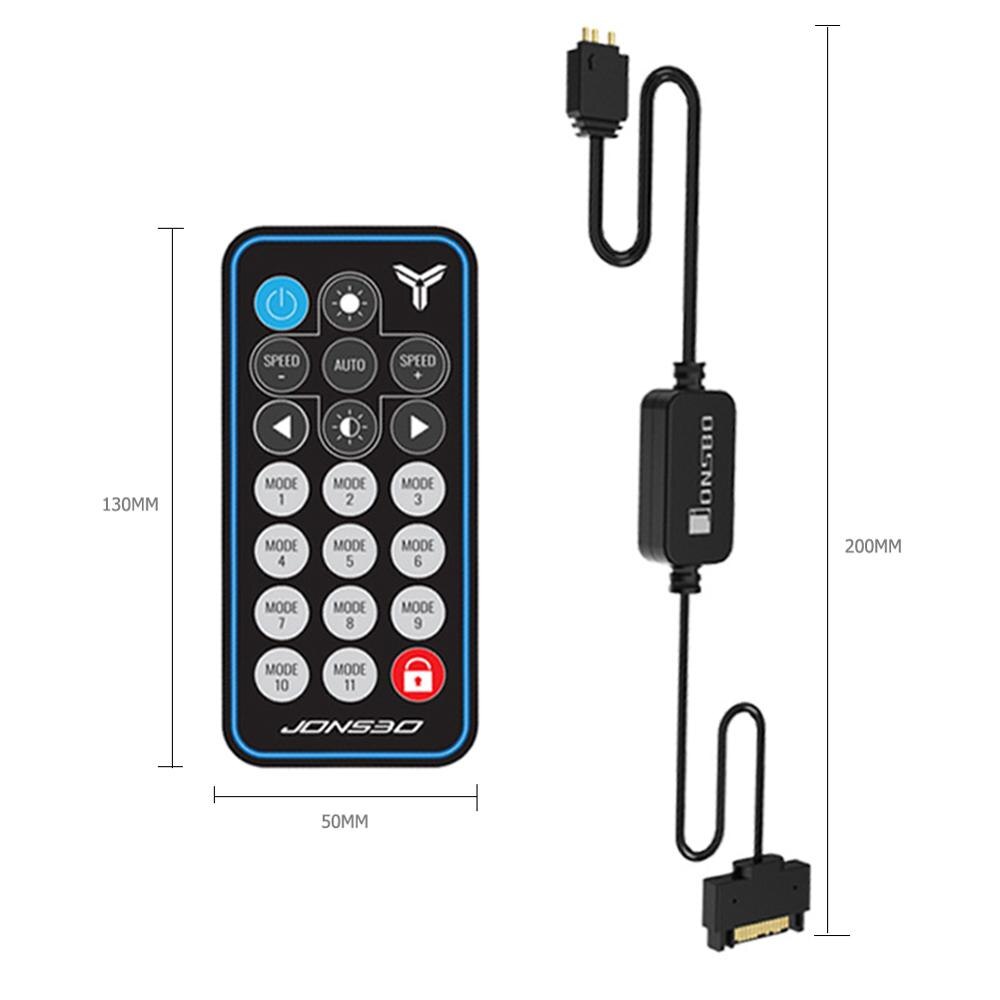 Jonsbo AURA RGB Controller Remote Control 5V 3Pin SATA Power Supply Memory LED Cool Light Stripe Symphony Edition for PC Case: Remote Control