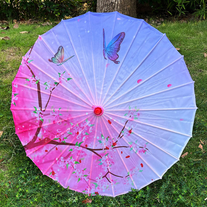 Chinese Silk Umbrella Hanfu Waterproof Oil Paper Umbrella for Wedding Photograph Prop Dance Decorative Costume Parasol: Dark Khaki