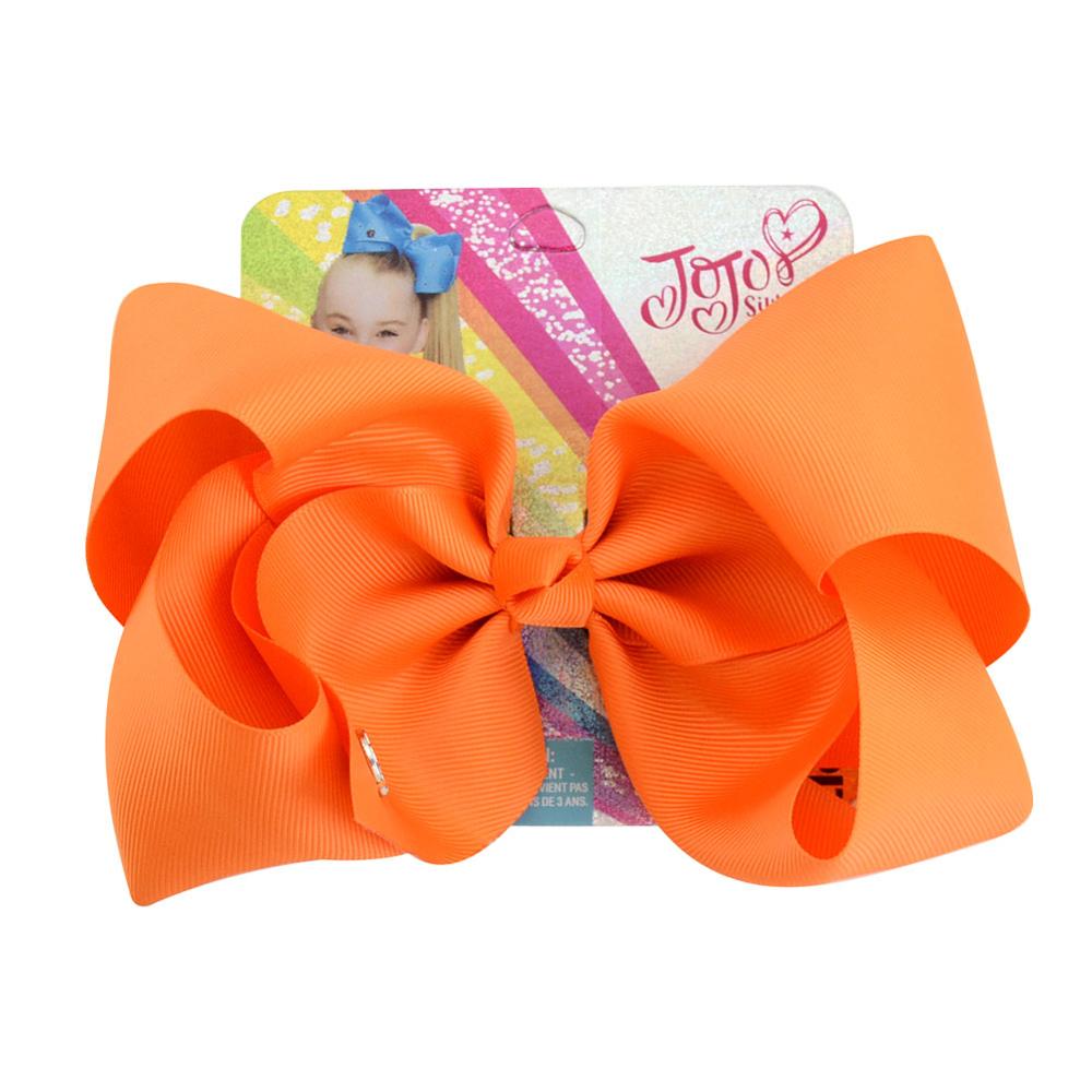 8 tommer store jojo-sløyfer jojo siwa-båndsløyfer med klips for barn jenter boutique solide hårspenner hårtilbehør: 678- j -9