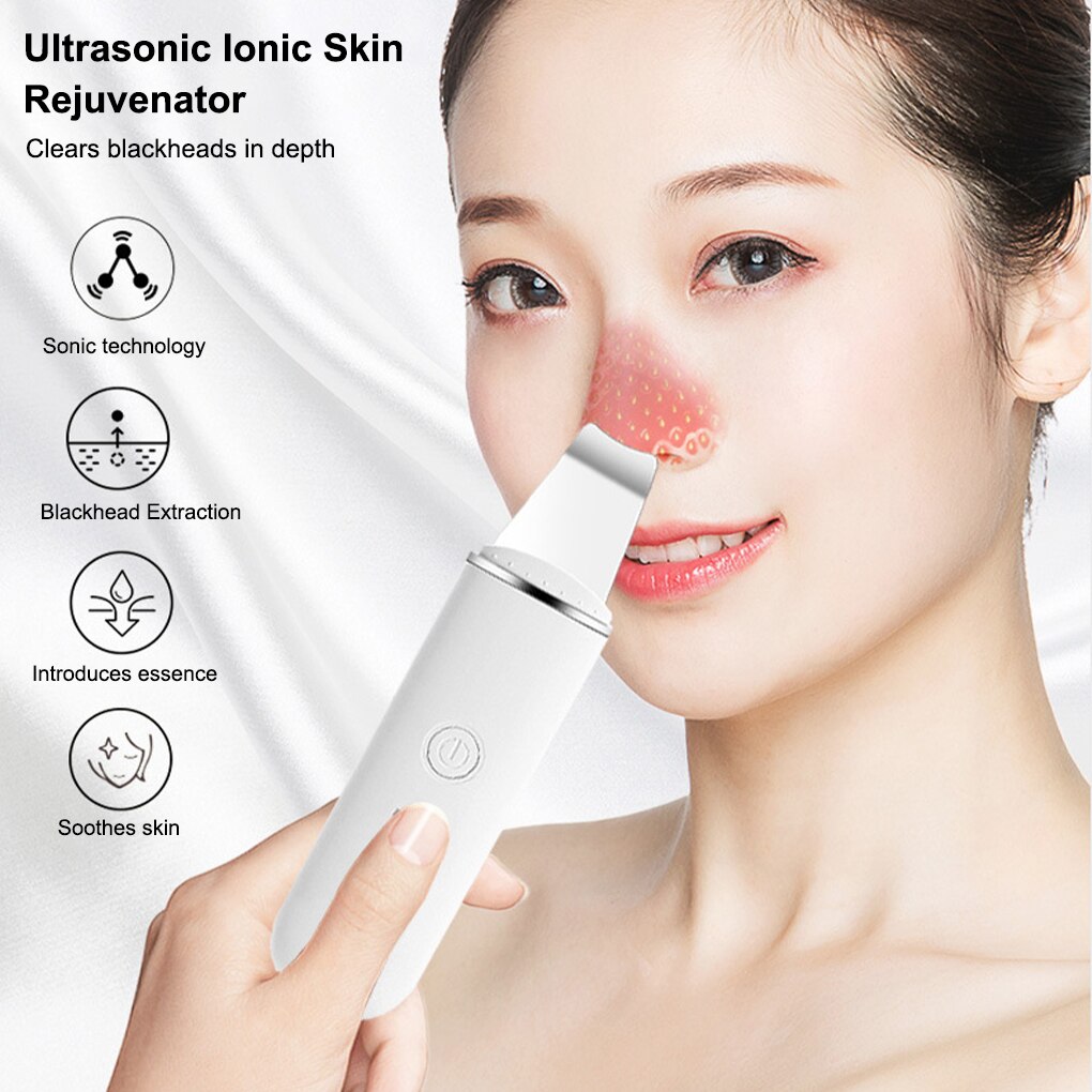 Ultrasonic Skin Scrubber Vibration Face Spatula Blackhead Remover Facial Scrubber Shovel Clean Cavitation Peeling Facial Lifting