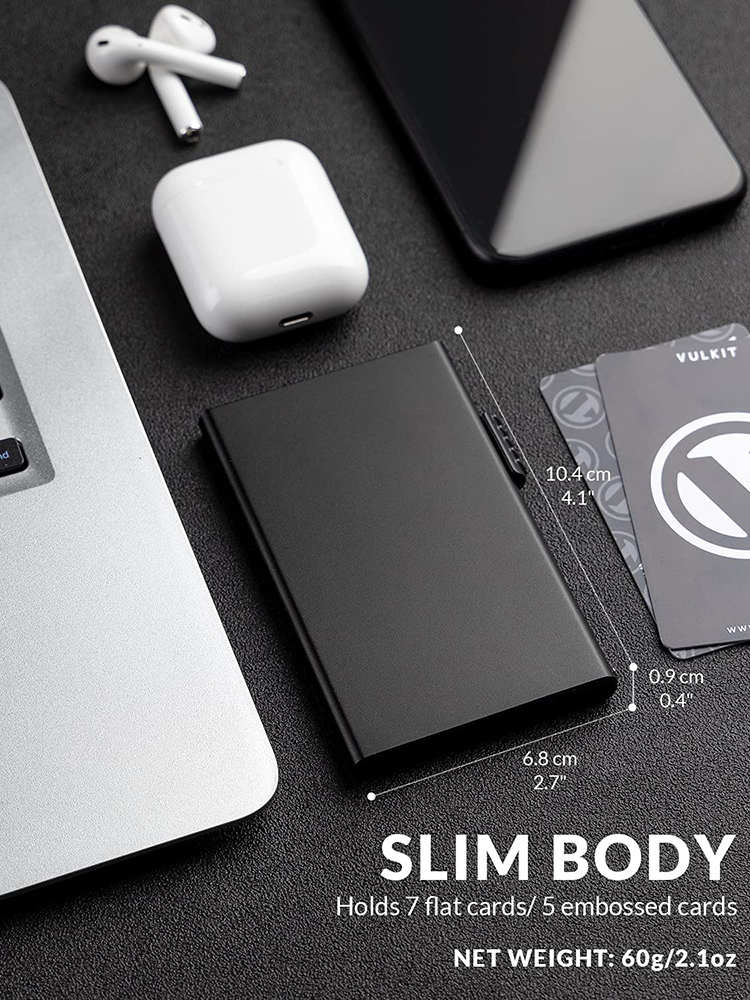 YATBEST minimalistische kaarttas aluminium ultradunne automatische pop-up creditcardclip draagbaar voor mannen en vrouwen