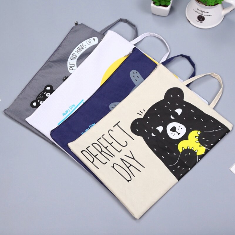 Oxford cloth A4 portable zipper file bag organize storage file organizer school office