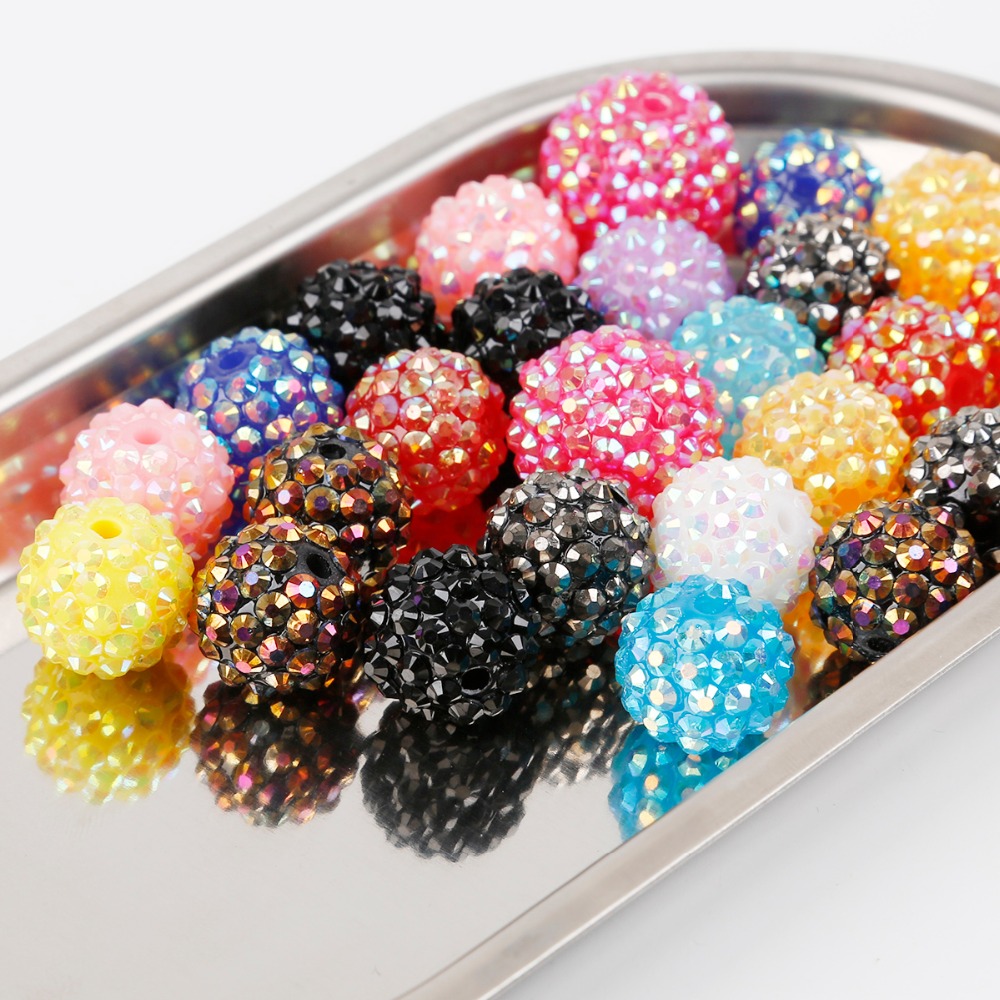 NiceBeads 12mm okrągły kształt 15 kolorów U-Pick Chunky żywicy koraliki z kryształu górskiego, żywicy, Chunky koraliki do tworzenia biżuterii