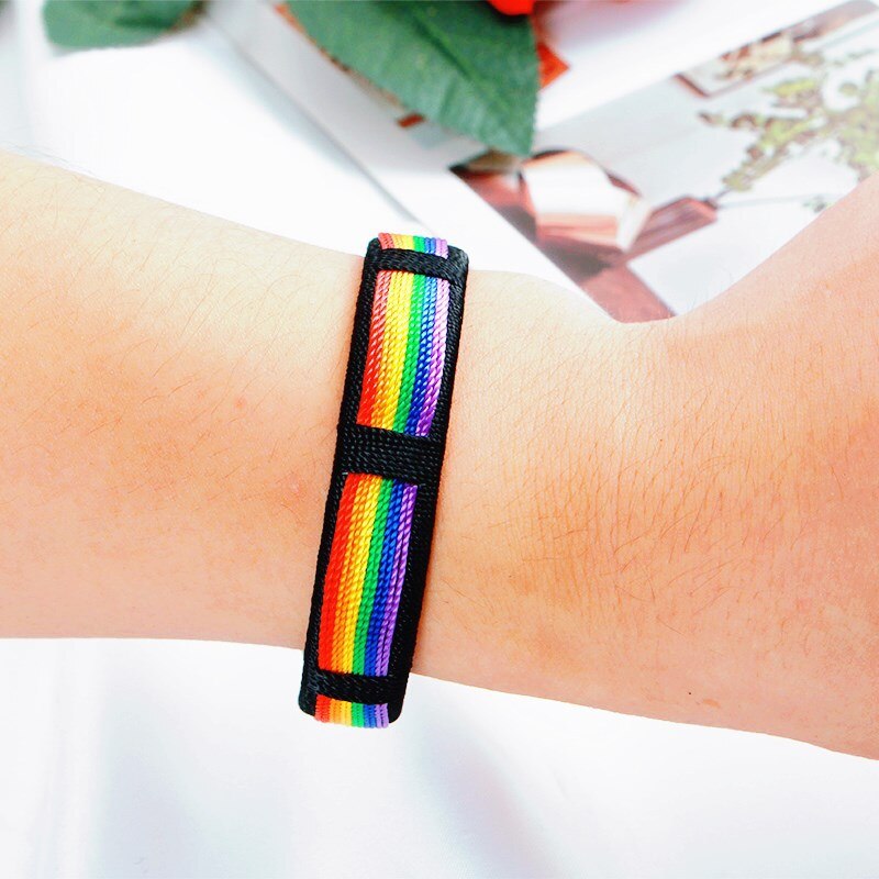 LGBT Armbänder Für Männer Frauen Handgemachte Webart Gewinde Braslet Einstellbare Homosexuell Stolz Öffnung Armreif Wrap Brazalete: Style D