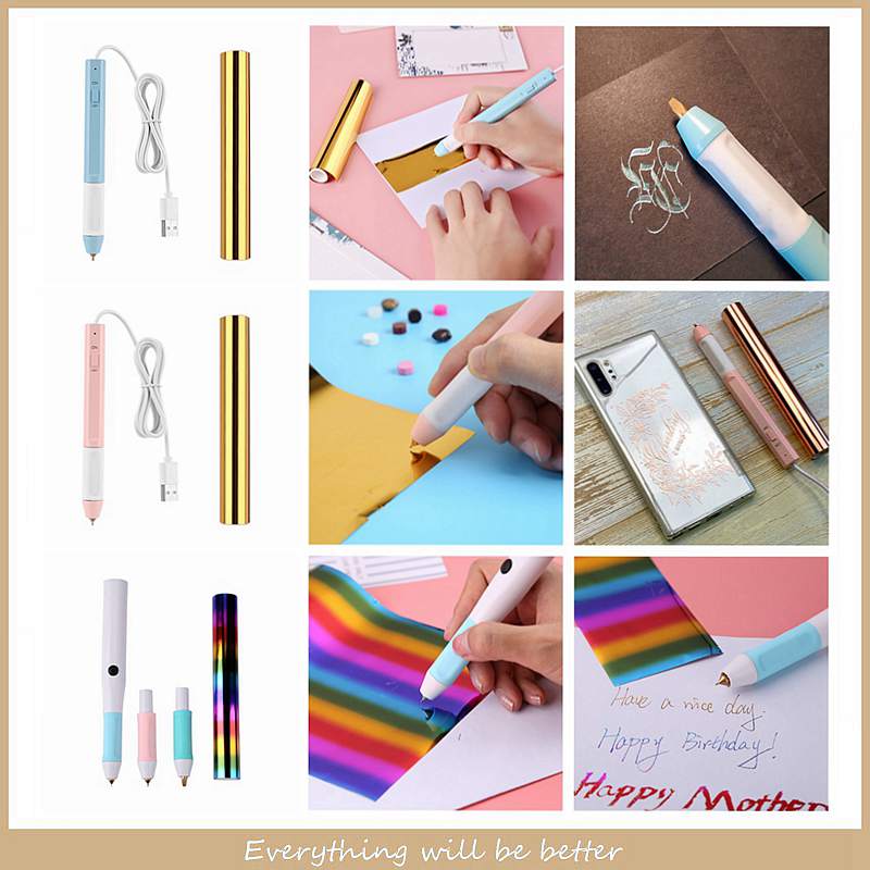 0.8/1.5/2.5/2.5*0,35 Mm Austauschbare Kopf Heizung Folie Stanzen Stift Hinzufügen Glänzende Handschrift Sentiments akzente Zu Projekte Diy