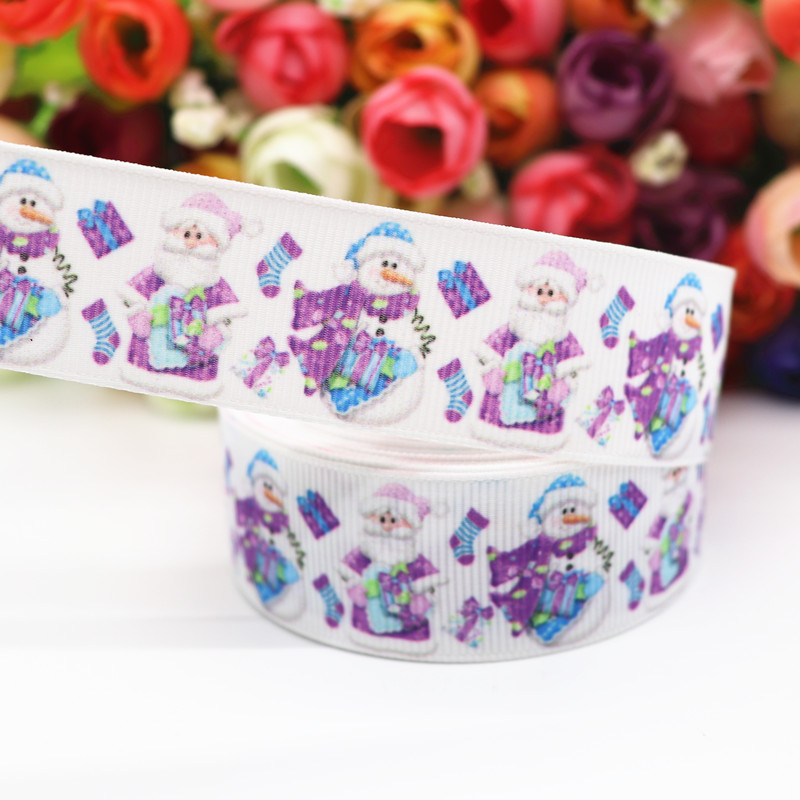 5 jardy 1 '' 25mm wstążki grosgrain z nadrukiem świątecznym na kokardy robić włosów/opakowania, materiały robić majsterkowania,  y19072404: 2