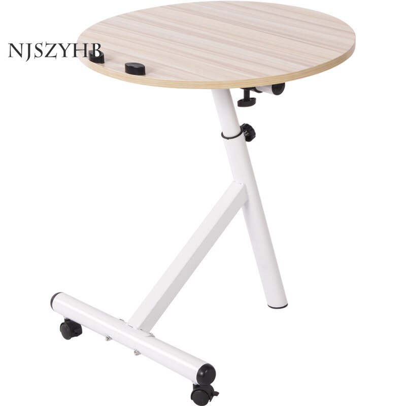 Household movable modern simple lifting oval coffee table living room coffee table laptop stand bedside small side table