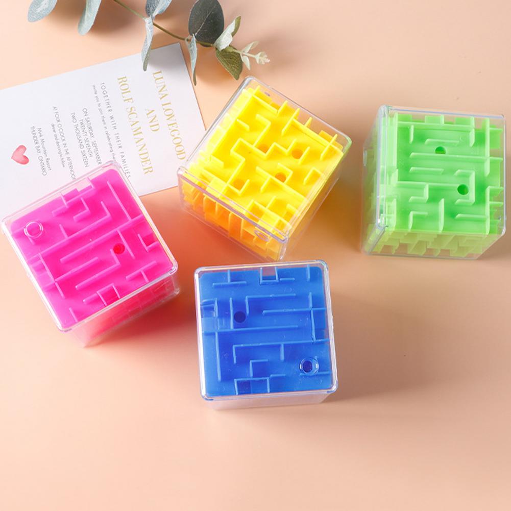 Puzzle Spiele 3D Würfel Labyrinth Spielzeug Spiele Fall Box Balance Herausforderung Puzzle Magische Würfel Stahl Ball Maze Pädagogisches Spielzeug Für kinder