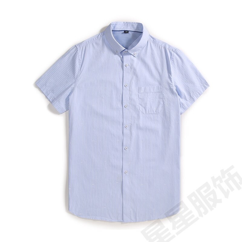 plus size 8XL 6XL 5XL 7XL men shirt short sleeve striped work shirts mens social dress shirts white male Formal Business Shirt: 2 / 8xl