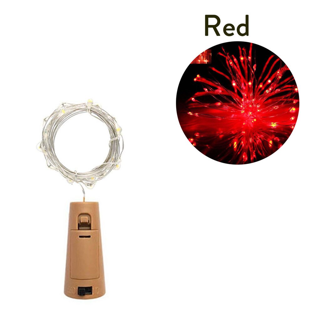 3m vinflasker med kork 30 led flaske lys batteri kork til fest bryllup jul halloween bar indretning varm hvid snor lampe: Rød
