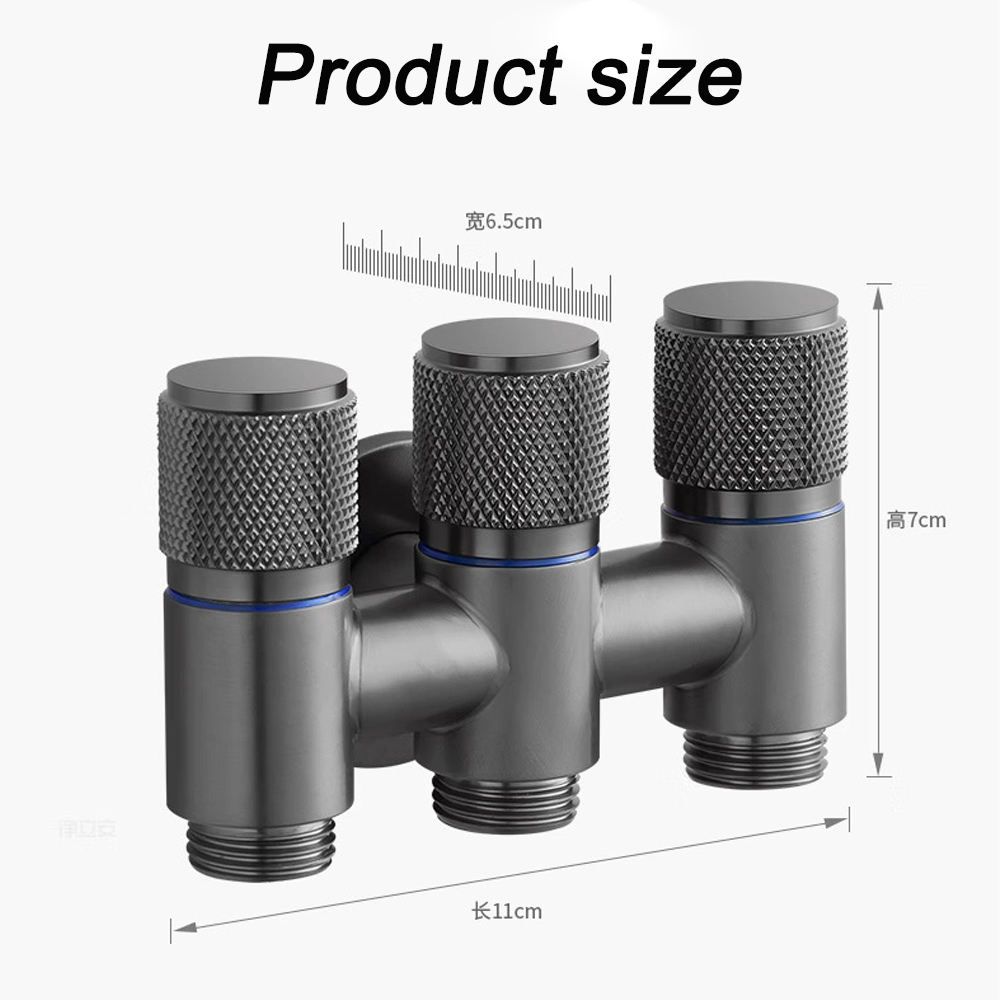 Grifo Universal de 1/2 rosca uno en tres para salida, válvula de entrada de acero inoxidable para cocina, accesorios para baño y inodoro