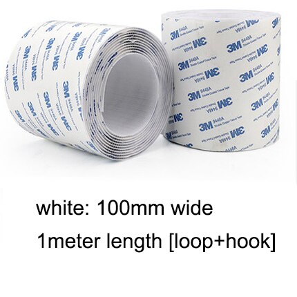 100Mm (4Inch) sterke Zelfklevende Sluiting Haak En Lus Tape Nylon Sticker Haak Lus Lijm Magic Tape Met Lijm 1 Meter/partij: 100mm white