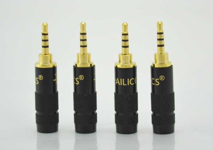 2 stks Paliccs 2.5mm 4 pole stereo Mannelijke Reparatie hoofdtelefoon Jack Plug Metal Audio Solderen
