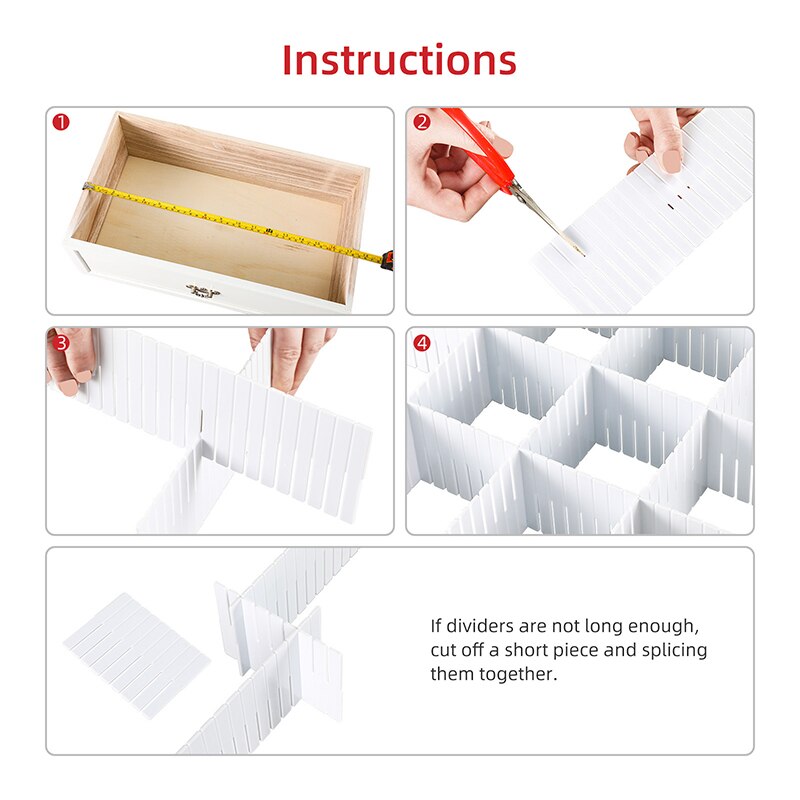 2/4Pcs DIY Adjustable Storage Partition Board Plastic Drawer Divider Free Combination Partition Board Space-saving Division Tool