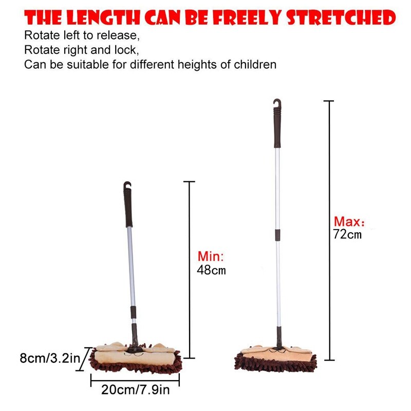 Mini Housekeeping Cleaning Tools Set for Children,3Pcs Include Complete Adorable Small Mop, Small Broom, Small Dustpan for Kids