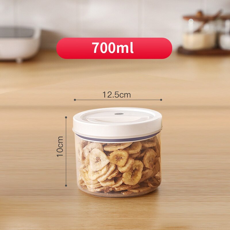 JOYBOS-tarro sellado para el hogar, recipiente de plástico de grado alimenticio con tapa, caja de almacenamiento de granos, transparente, para arroz y nueces, JBS76: 700ml