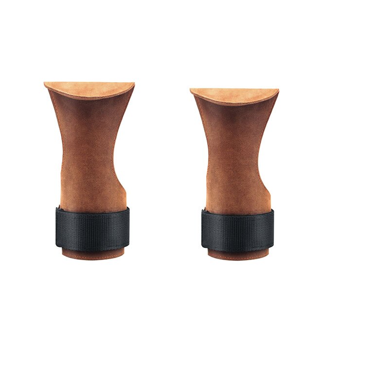 Gants de gymnastique antidérapants en cuir de vache, poignées, coussinets de levage, ceinture de puissance, d&#39;entraînement, Crossfit, gants de Fitness, Protection des paumes: brown 1 pair