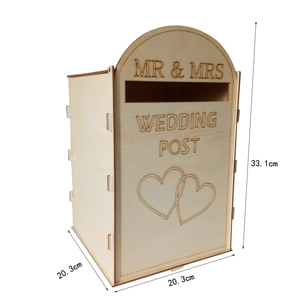 DIY Wedding Card Box Royal Mail Style Ornaments Wooden Wedding Mailbox Post Box With Mini Lock For Baby Shower Party Wedding