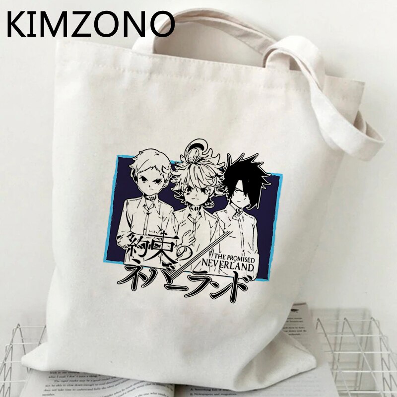 the Promised Neverland shopping bag bolsas de tela jute bag cotton bag bolsa compra ecobag bolsas ecologicas reciclaje sacolas: 54536