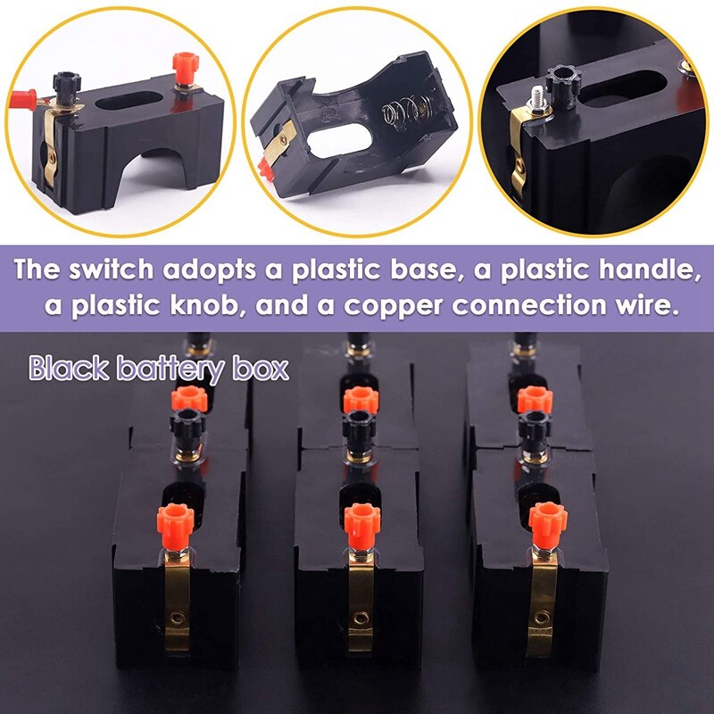 10Pcs Series or Parallel D Battery Holder Kit, Perfect for Physics Laboratory, School Electronic Experimenting, Great