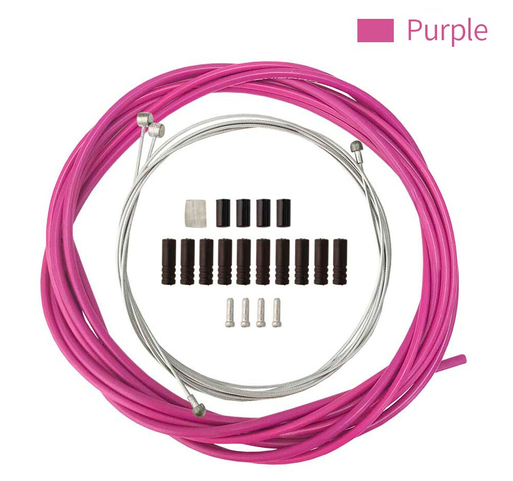 MTB Road Bicycle shift Brake Cable Set 4mm/5mm Line Tube Multiple Colour Bike Brake Line Tube Inner Line Universal Bicycle Parts: Purple Set