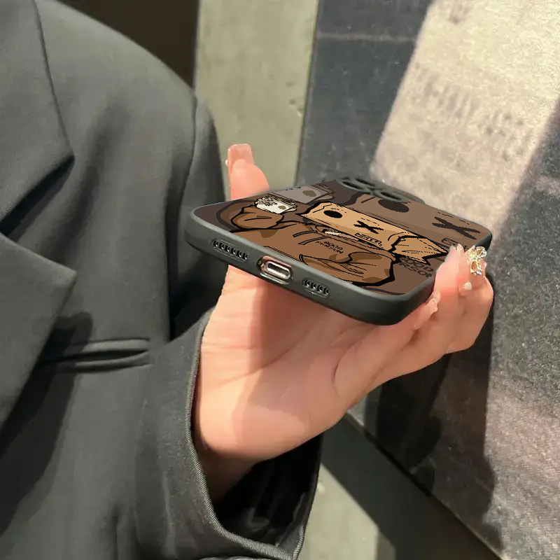 Hülle für iPhone 16 Hüllen iPhone 13 Hüllen Papiermann Muster Handyhülle für iPhone 15 Pro Max 14 12 11 XS X 7 8 Plus SE Abdeckung