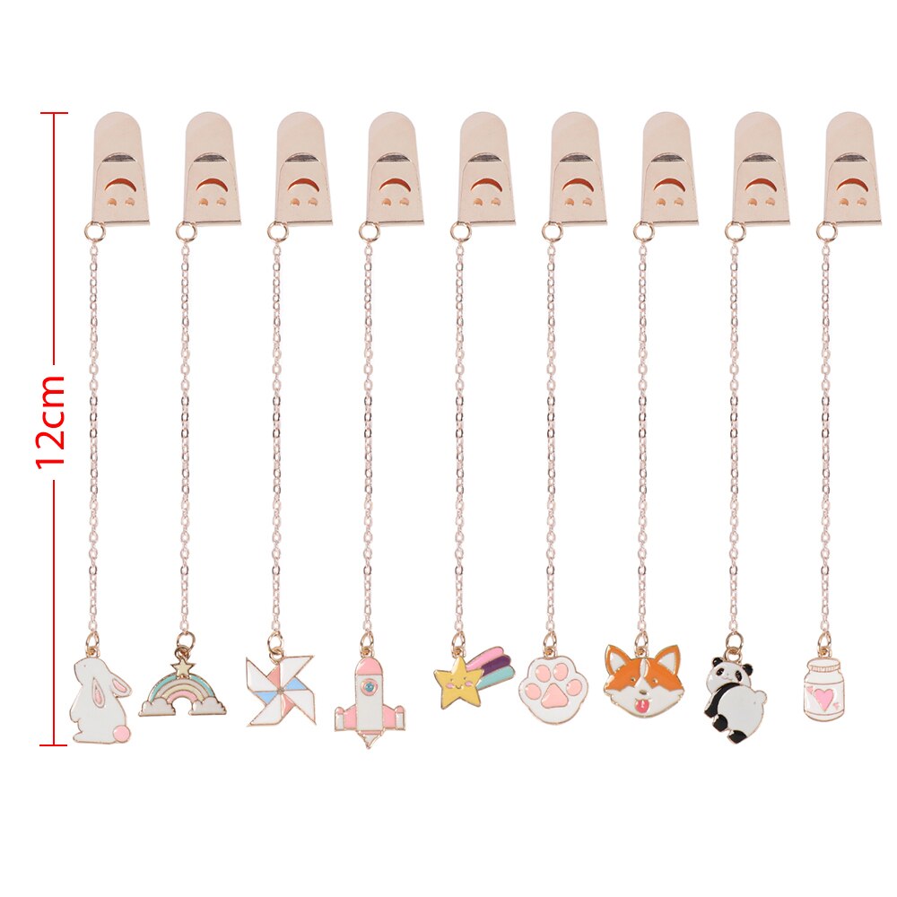 1PC Cartoon Character Bookmarks Metal Pagination Mark Cute Pendant Bookmark Marker Clip Stationery School Office Supplies