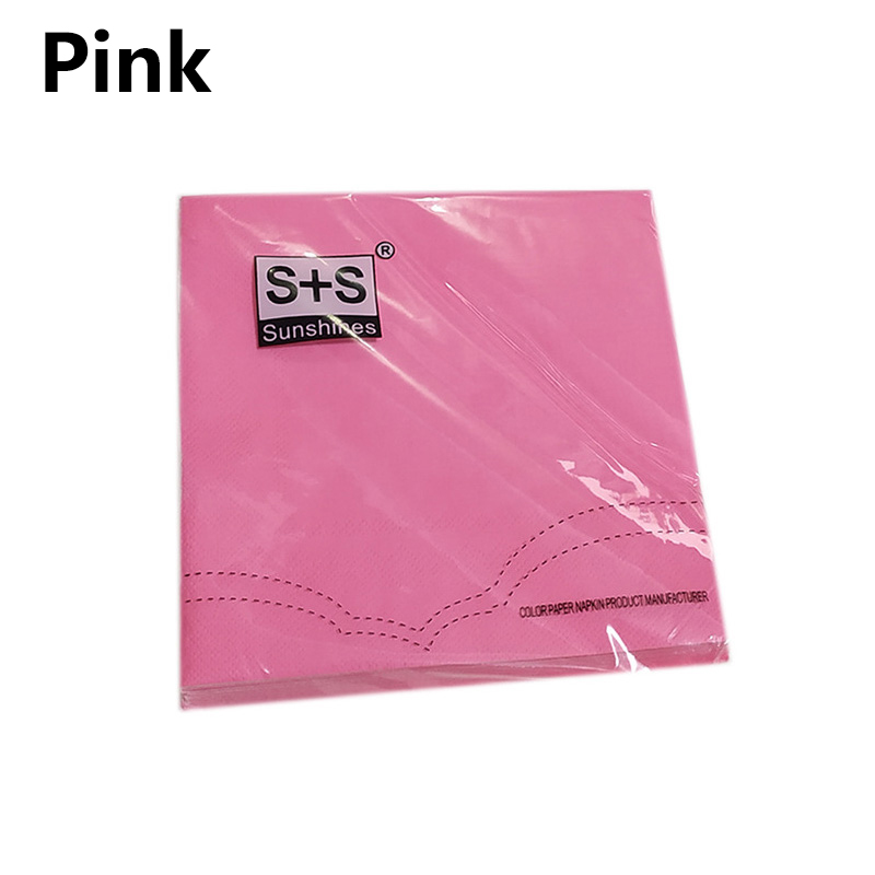 20 stk engangsservise bryllupsfest bursdagsservietter papirer hjem decoupage dekorasjon festrekvisita: Rosa