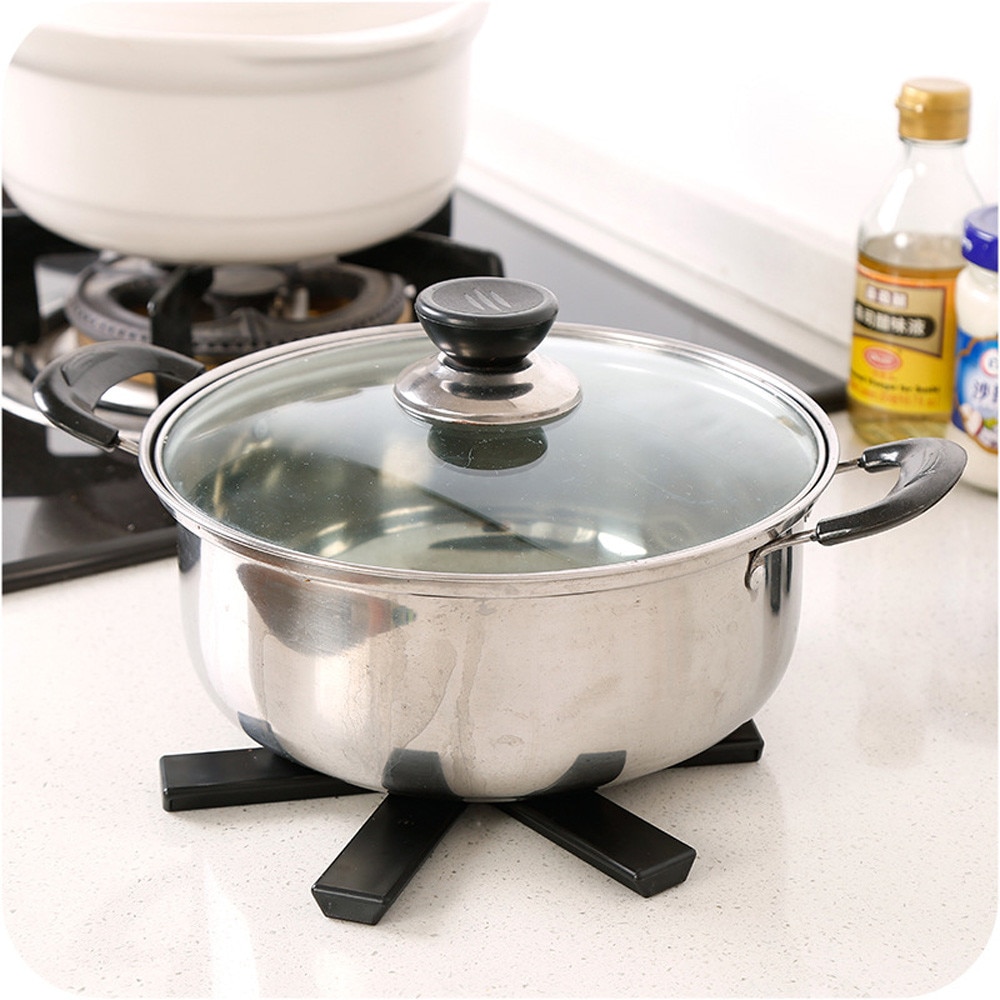 pot mat black foldable non-slip heat-resistant mat family table essential pan pot kitchen салфетки на стол