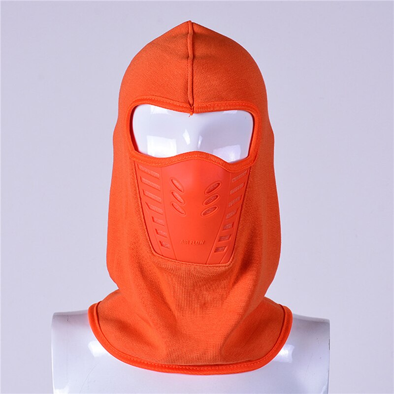 Full Face Winter Face Covers Neck Protection Fleece Thicken Thermal Face Scarf Windproof Warm Face Hat With Ventilate Hole: Orange