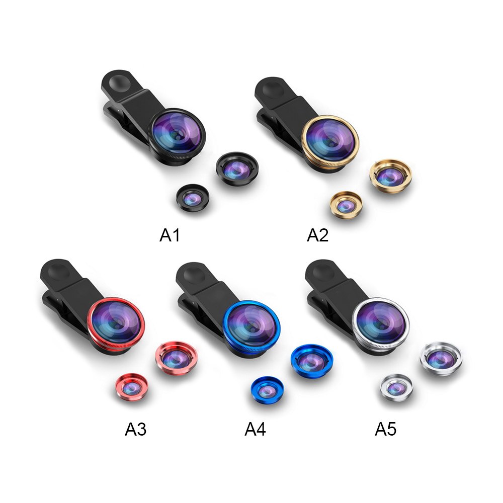 Universal 3 in1 Wide Angle Macro Fish Eye Lens Camera Mobile Phone Lenses For iPhone 6 6s 7 8 Plus For Samsung Note 8 9 S9 Plus